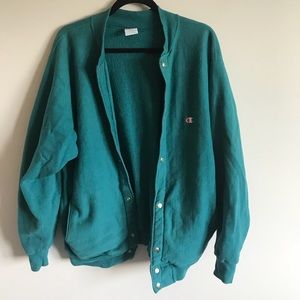 teal champion sweatshirt jacket